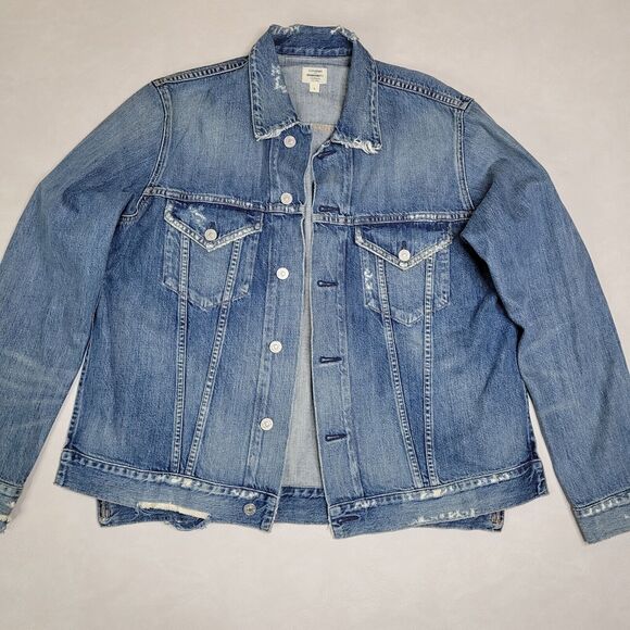 Citizens of Humanity Men’s Blue Denim Jacket Distressed Size Large